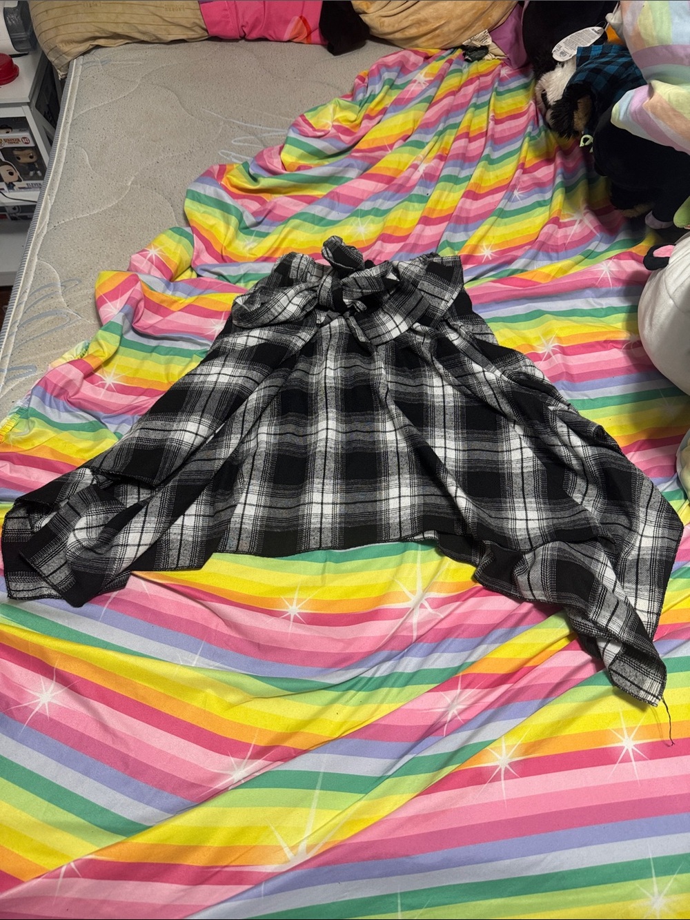 Black & White Plaid Skirt